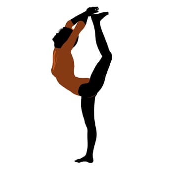 Female gymnast art illustration silhouette on a white background