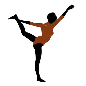 Female gymnast art illustration silhouette on a white background