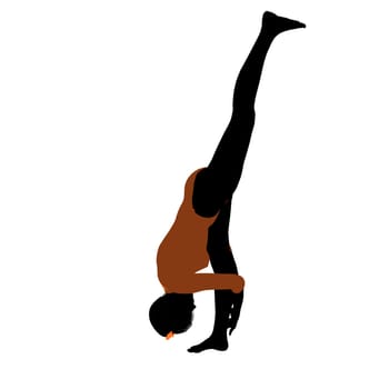 Female gymnast art illustration silhouette on a white background