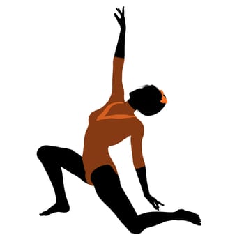 Female gymnast art illustration silhouette on a white background