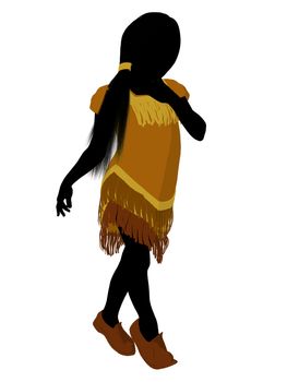 Native American Indian silhouette illustration on a white background