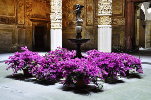 Palazzo Vecchio courtyard in Florence, Italy