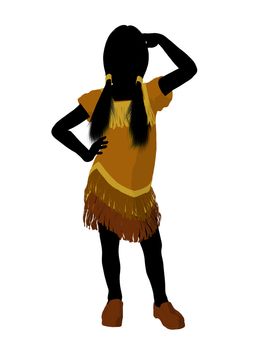 Native American Indian silhouette illustration on a white background