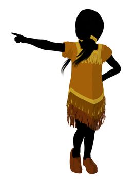 Native American Indian silhouette illustration on a white background