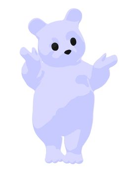White baby bear on a white background