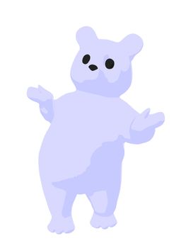 White baby bear on a white background