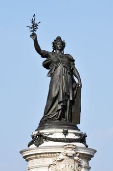 Marianne statue on Place de la République in Paris