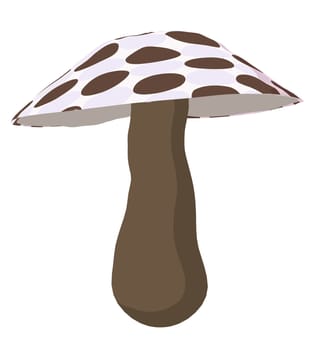 Polka Dotted Mushroom on a white background