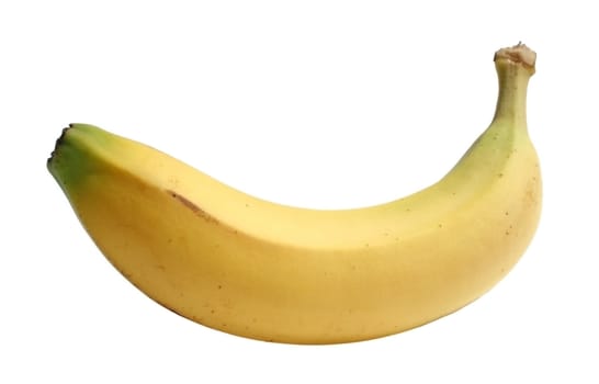 Ripe banana on a white background.