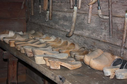 Lithuanian old wooden shoes
