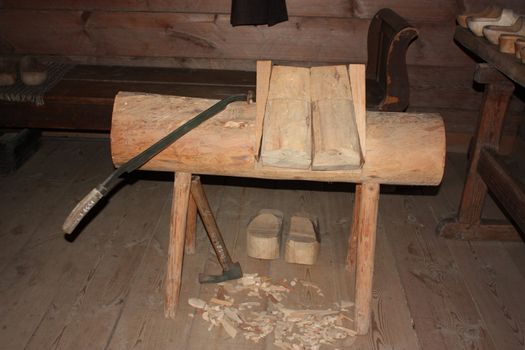 an ancient device for the manufacture of footwear