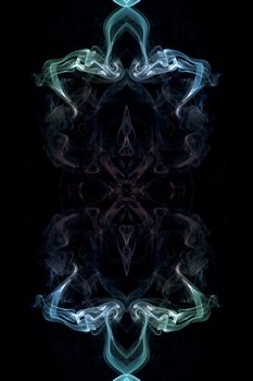 abstract picture of coloured smoke on the black background