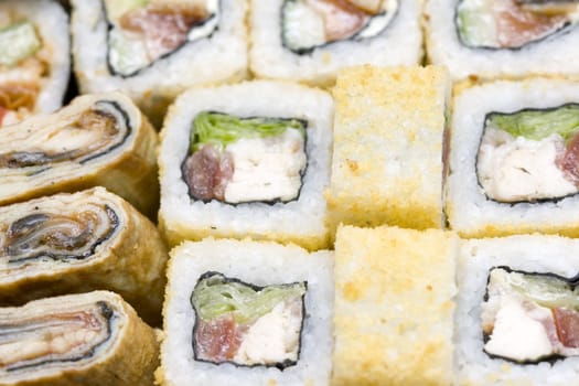 � wide variety of different rolls and sushi