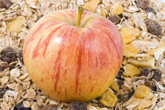 an apple and some cornflakes - healthy diet