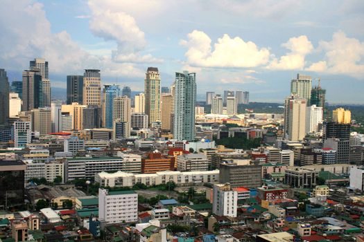 colorful cityscape at makati business area
