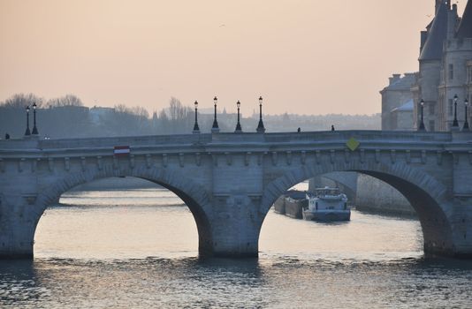 The Pont Neuf at dawn in Paris, France