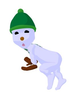 Snowboy silhouette illustration on a white background