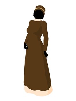 Victorian woman art illustration silhouette on a white background