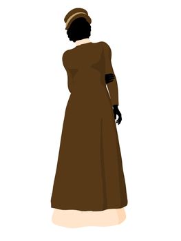 Victorian woman art illustration silhouette on a white background