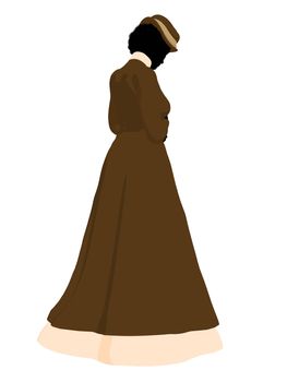 Victorian woman art illustration silhouette on a white background