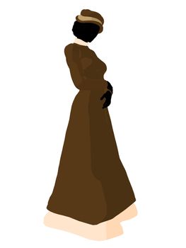 Victorian woman art illustration silhouette on a white background