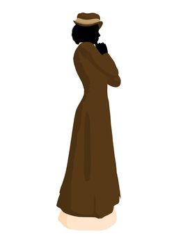 Victorian woman art illustration silhouette on a white background