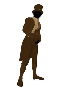 Victorian man art illustration silhouette on a white background