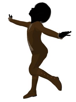 Victorian boy silhouette on a white background