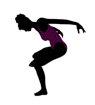 Female yoga art illustration silhouette on a white background