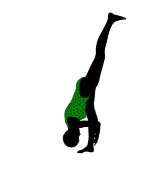 Female african American yoga art illustration silhouette on a white background