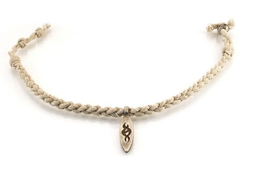 A rope with a pendant on a white background
