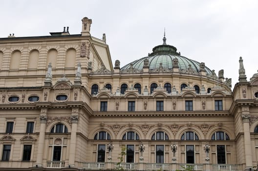 View of the Slowacki Teather in the City of Krakow, Poland.