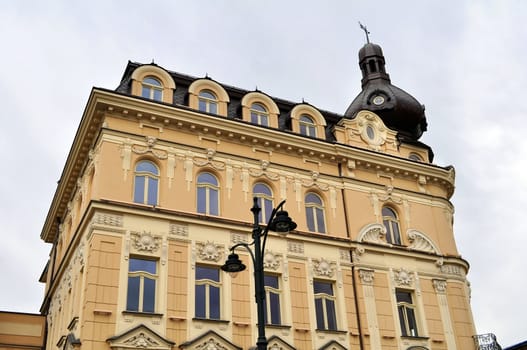 View of a traditional building in the City of Krakow, Poland.