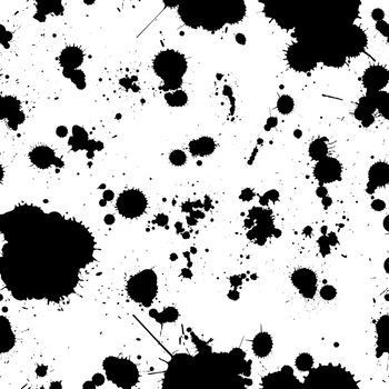 Black and white patten with ink splats for your design, no meshes or gradients