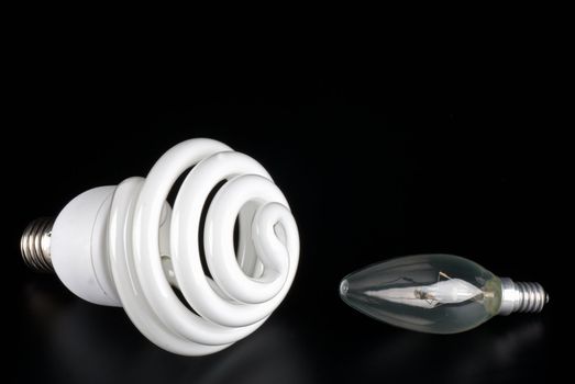 Energy saving bulb versus a conventional one