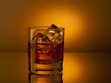 Glass of whiskey on the rocks