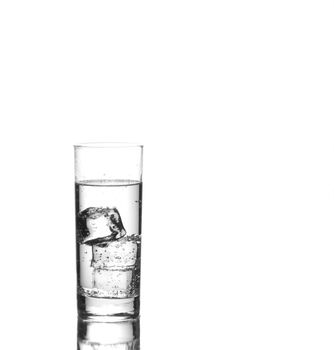 Glass of iced sparkling water 