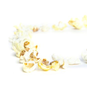 popcorn on a white background