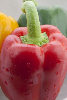 Closeup of red bell pepper.