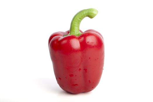 Red Bell Pepper Isolated on White Background.