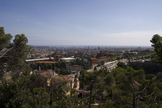 Cityscape of the city of Barcelona in Spain