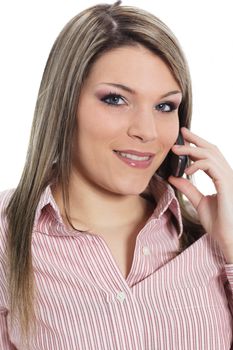 young beautiful woman calling on the phone