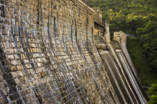 dam close up at day sunset in hong kong