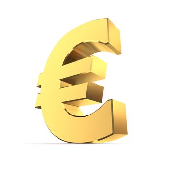 shiny euro symbol in a yellow golden look