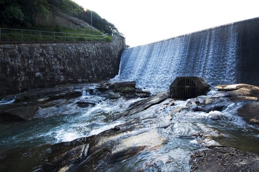 small dam and river outdoor at day