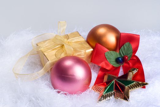 Christmas spheres and gift