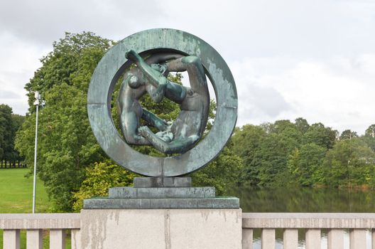 The famous rock sculpture park in Oslo Norway 