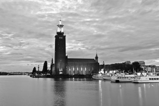 Stockholm City Hall at night, Stockholm Sweden