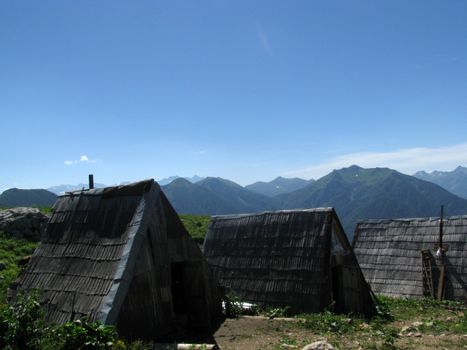 Mountains, rocks; a relief; a landscape; a hill; a panorama; caucasus; top; a slope