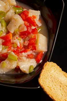 A freshly prepared fish ceviche